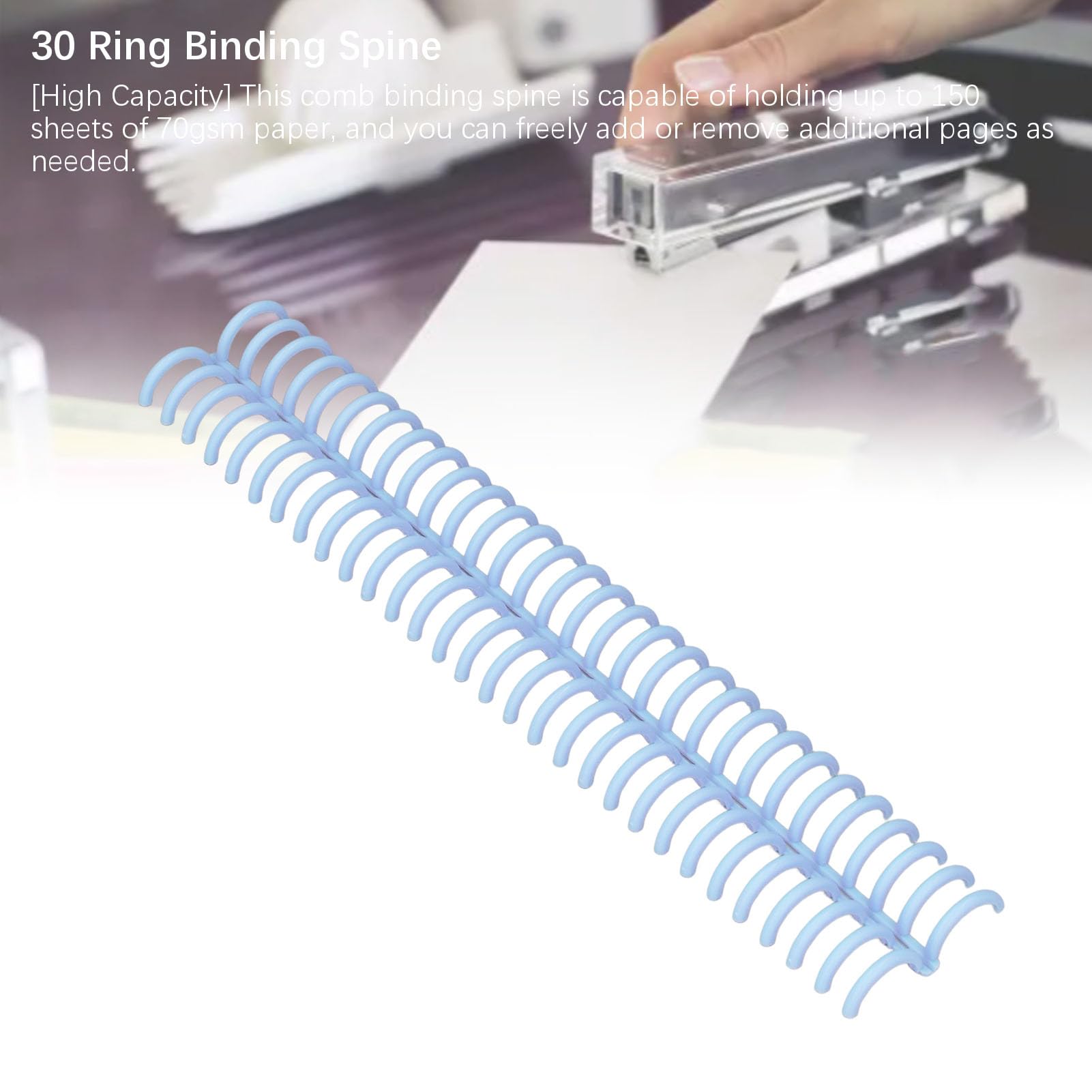 Peignes De Reliure Plastique 30 Anneaux - Jusqu'à 150 Feuilles - Longueur Personnalisable Pour A4, B5, A5 - 9