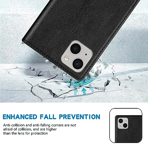 Image of ZZXX for iPhone 13 Wallet Case Strong Magnetic 6.1 inch,Black