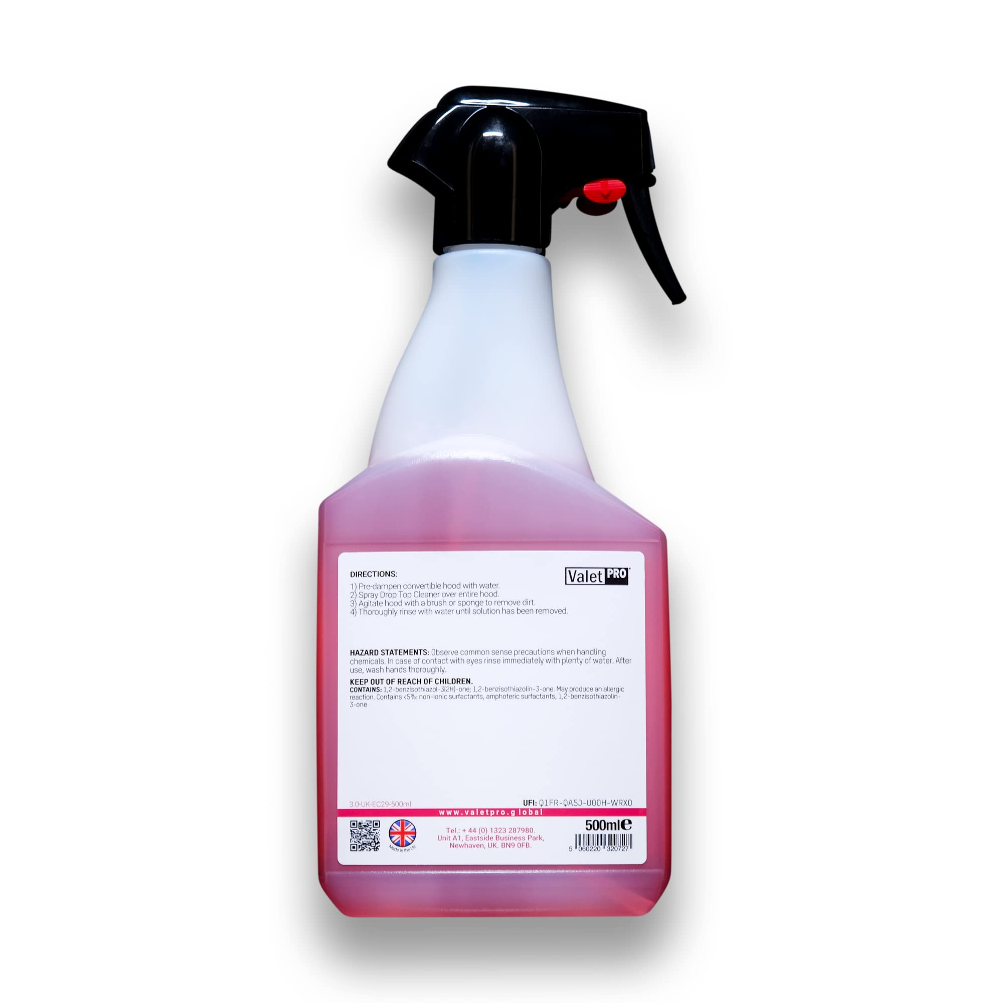 detailmate Cabriodach Reiniger und Imprägnierung Bundle mit Bürste und 2x Mikrofasertuch: Valet PRO Drop Top Cleaner 500ml + Drop Top Protector 500ml Verdeck Pflege + Zubehör
