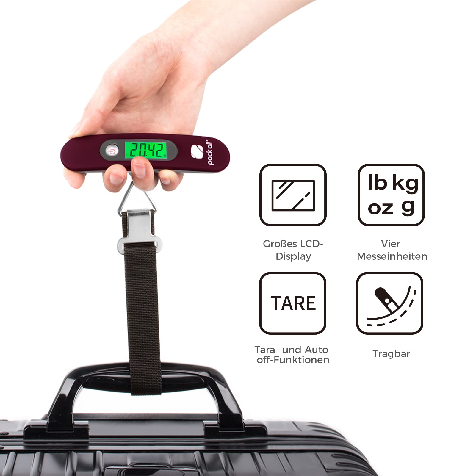 Pack All 110 Lbs Luggage Scale, Digital Handheld Luggage