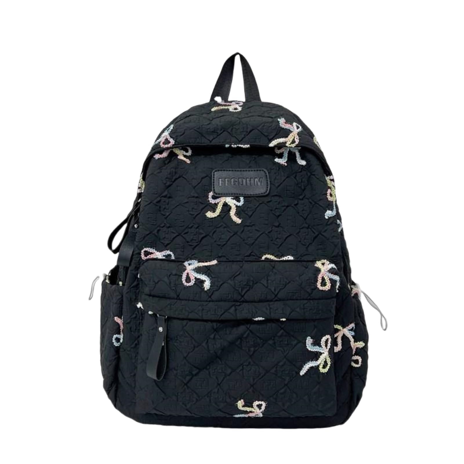 Ankick Girls Black School Backpack, Bow School Bags, Aesthetic Nylon Rucksack Handbags, Casual Laptop Book Bag Coquette Daypack Children's Backpacks For Ladies