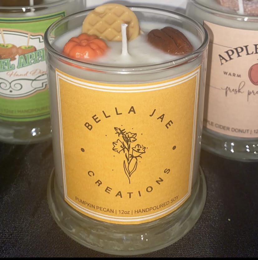 Miniatura 3 de Pumpkin Pecan Waffle Scented 12oz Soy Candle Fall Festive Holiday