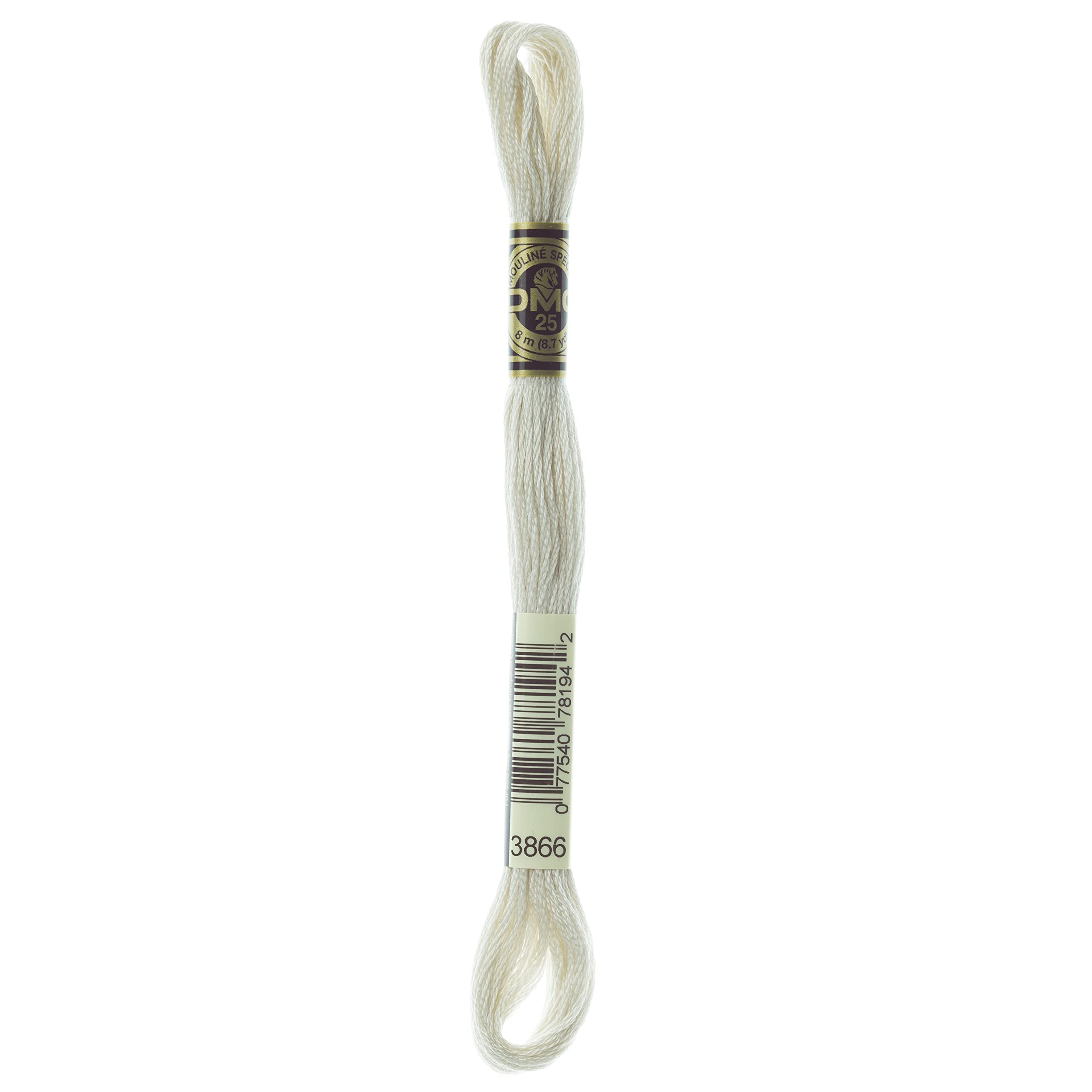 117MC-3866 Embroidery Floss, Cotton, 3866 Beige, 8 Metres