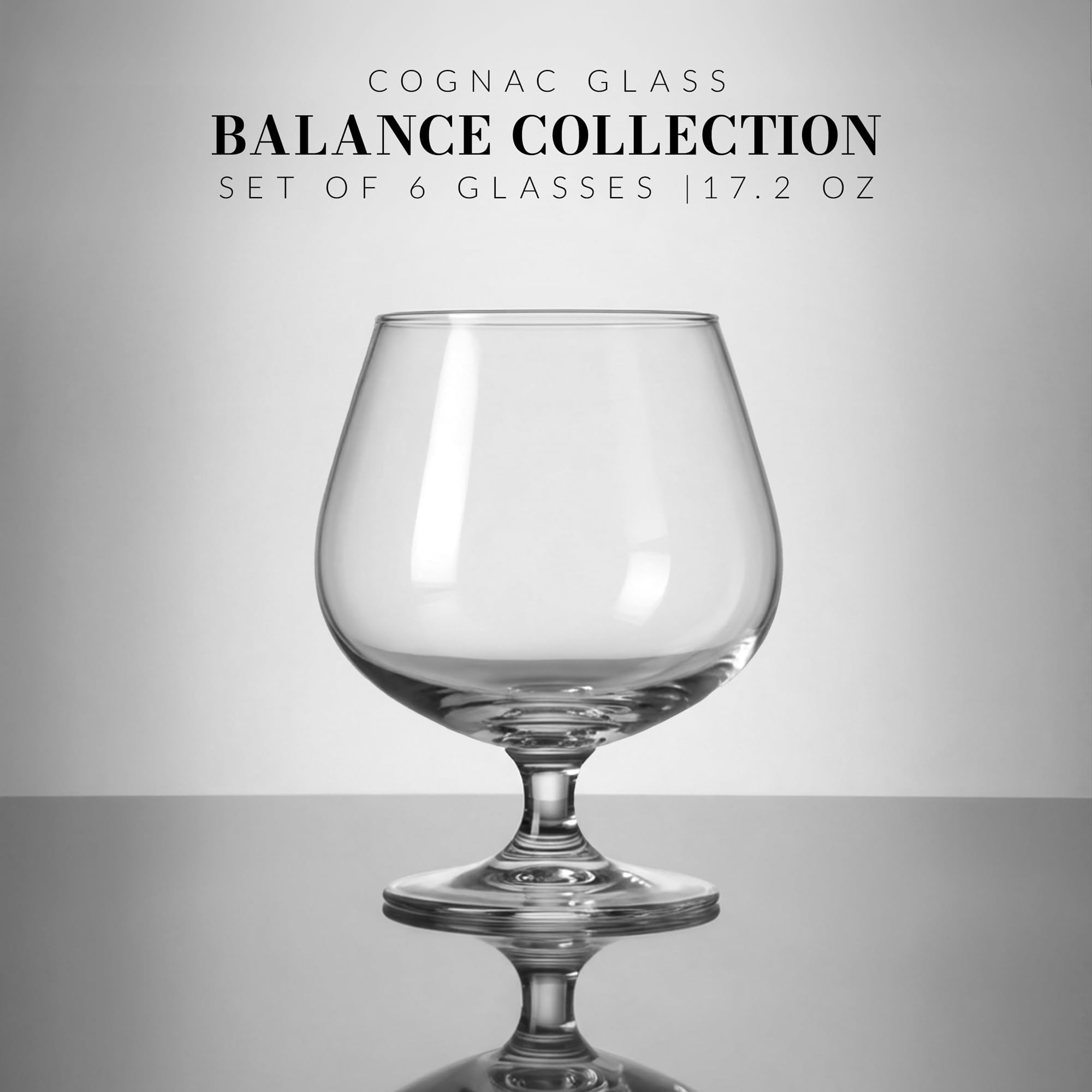 Krosno Brandy - Juego de 6 vasos de coñac, colección Balance, ideales para beber alcohol, vidrio sin plomo, apto para lavavajillas, fabricado en Europa