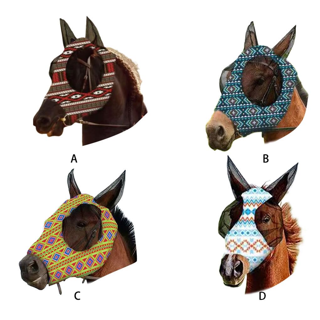Amazon.co.jp: BOKIOESDE ユニークな馬の顔の保護具防蚊マスク馬のケア