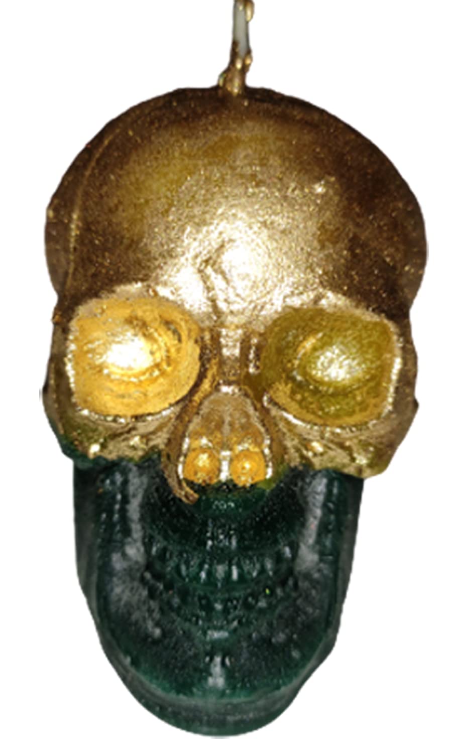 Golnars Divine Magick- Skull Big- Spell Candle- Figure Candle- Wicca- (Golden Green)