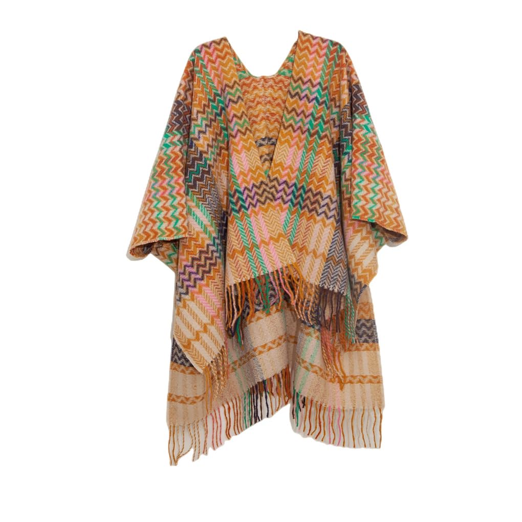 Dninmim Donne Maniche Maglia Scialle Cappotto Autunno E Inverno Split Scialle Mantello Poncho Mantelli