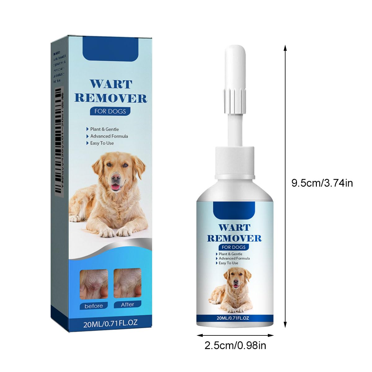 Rakiuty Crème pour Animaux de Compagnie pour Chiens et Chats,Crème pour Enlever Les Verrues,Éliminateur de Verrues pour Chiens,Dissolvant Naturel pour Chien,Naturel et Doux,20 ML