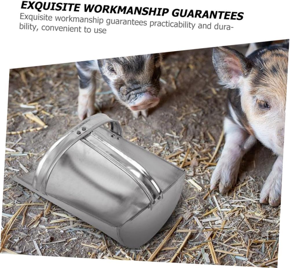 VICASKY 2 pcs Thickened Iron Feed Shovel for Livestock Durable Farm Tool for Easy Feeding Orchards Gardens and Parks Smooth Surface Portable Design