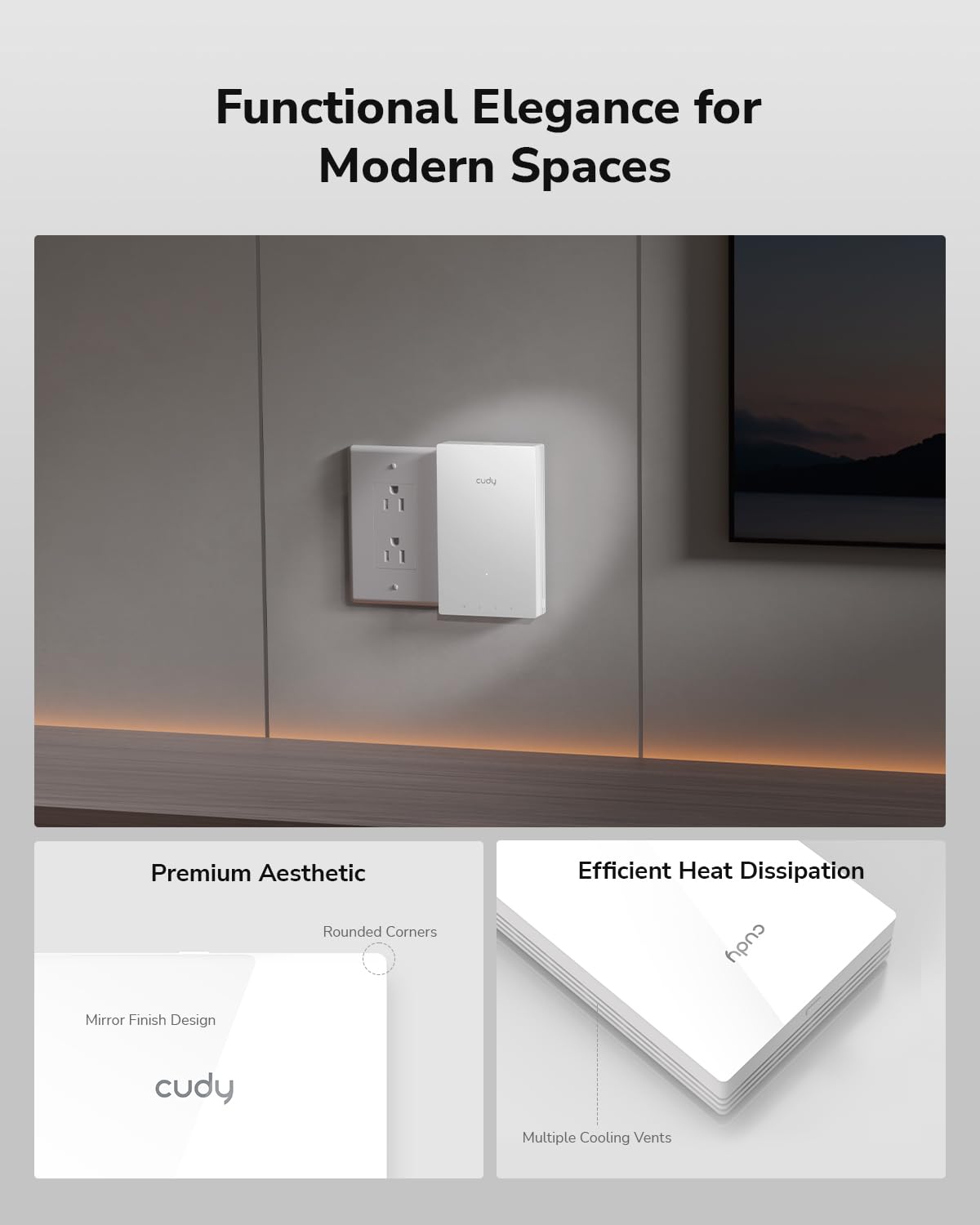 Cudy AP3000 Wall WiFi 6 AX3000 In-Wall Wireless Gigabit-Zugangspunkt, unterstützt OFDMA, MU-MIMO, Beamforming, PoE-Powered, Cudy App-Steuerung oder Webkonfiguration