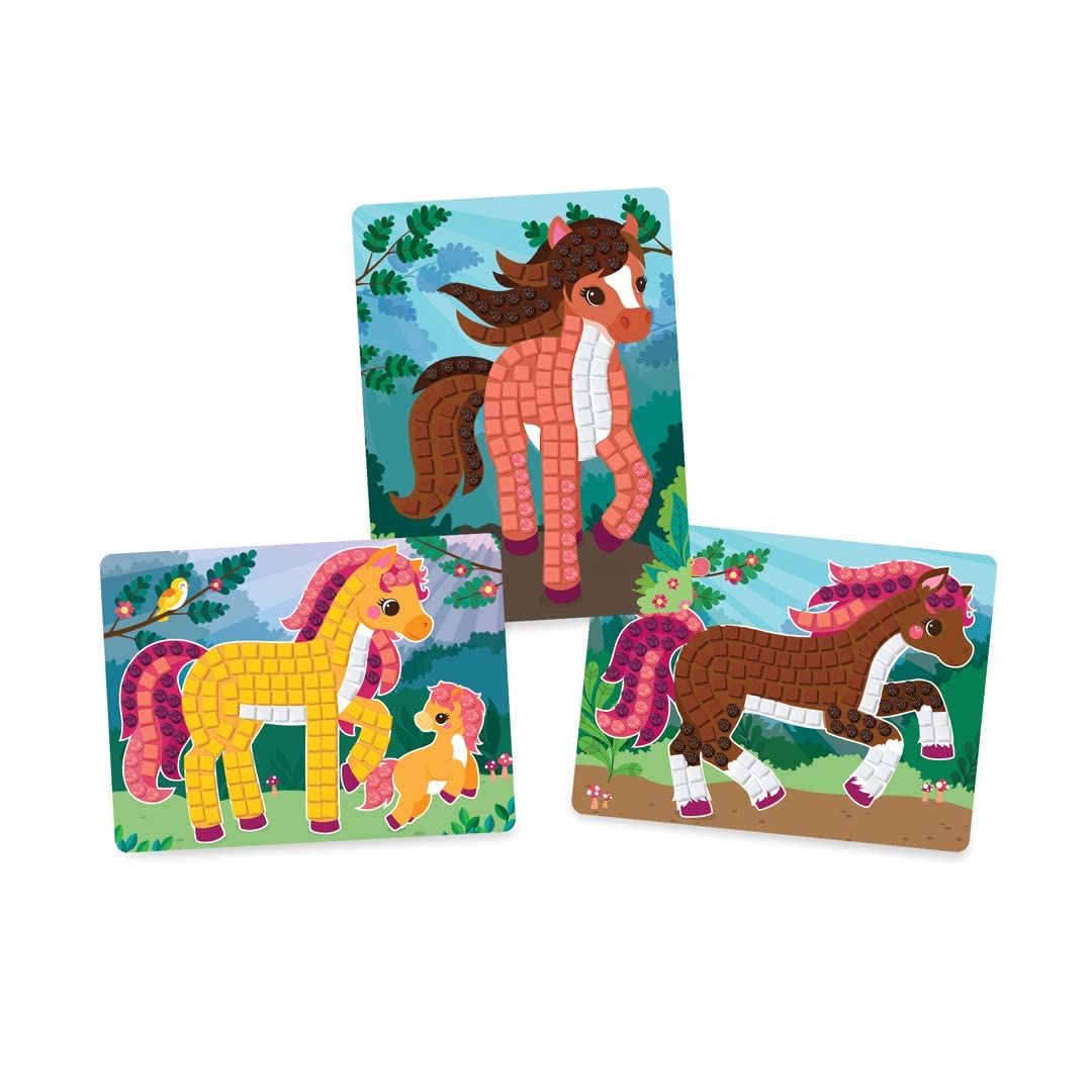 ORB - Sticky Mosaics Travel Pack Konie - 51037 - DIY - Mozaika numeryczna - Podróż - 24 cm - Od 5 lat