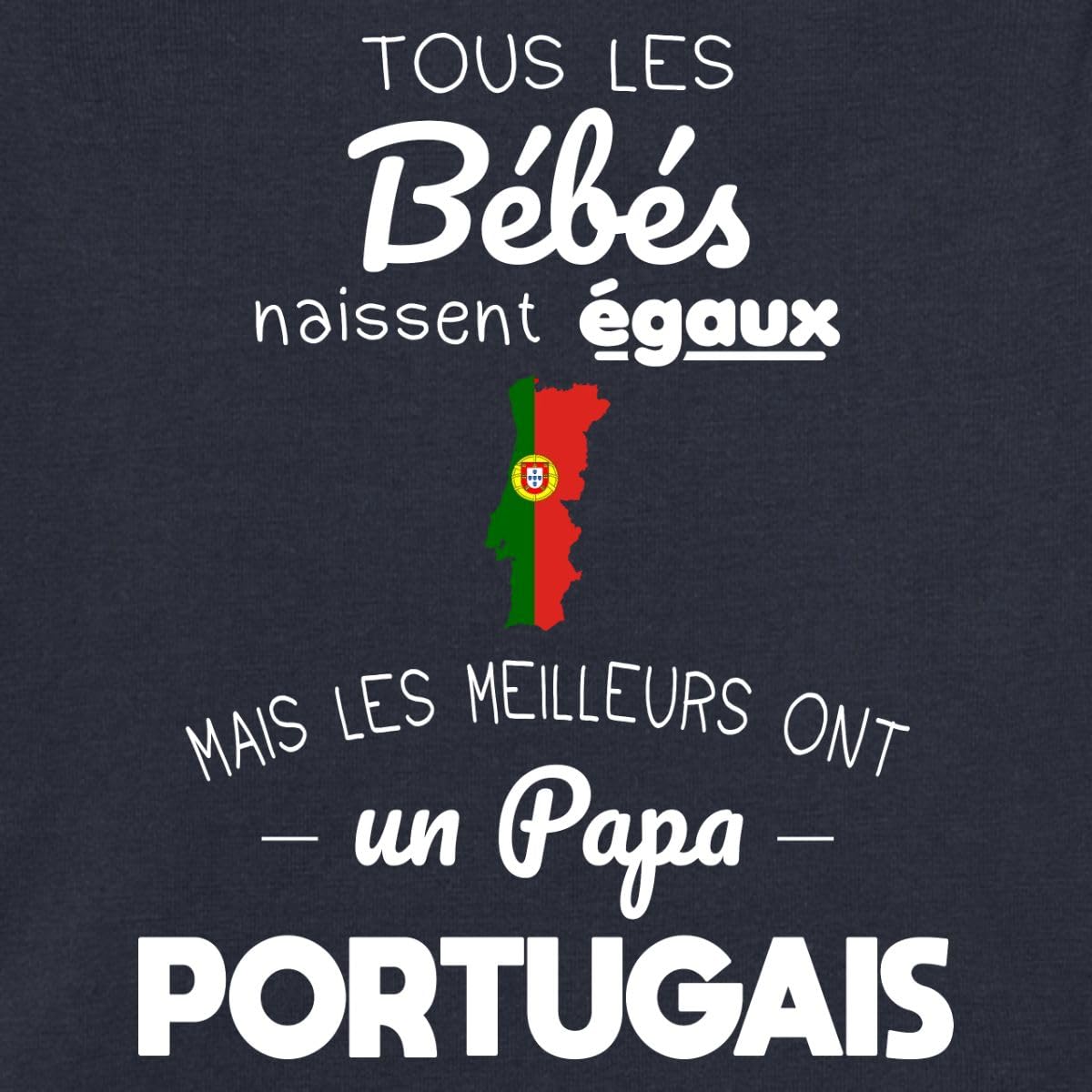Papa Portugais Cadeau Naissance Fête Pères Body Manches Courtes Bébé Bio