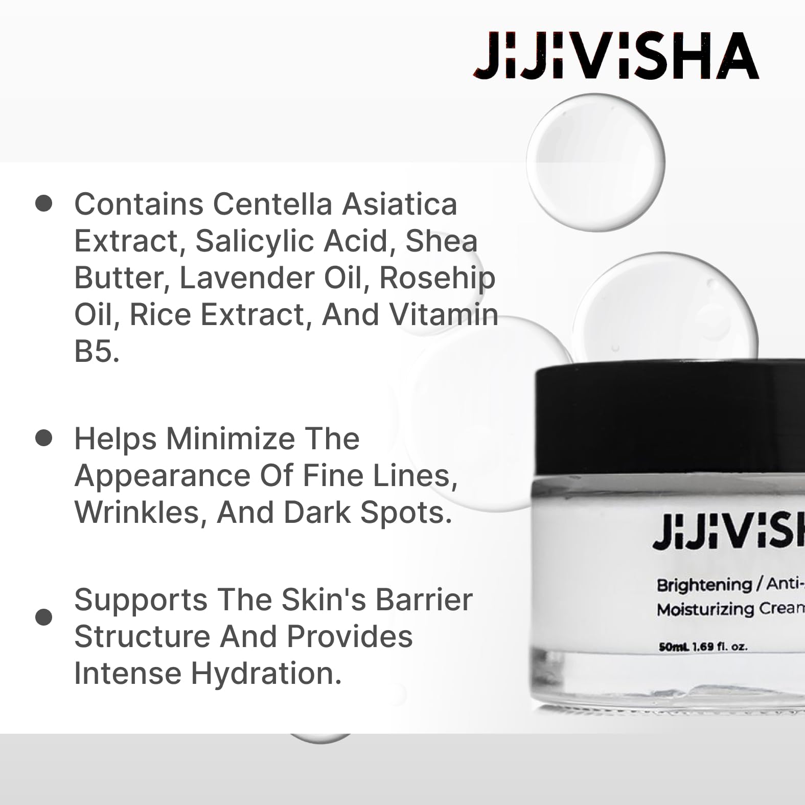 Jijivisha Brightening Anti-Aging Moisturizing Cream, Skin Renewal Formula, Reduces Redness, Flaking & Dryness - Image 2