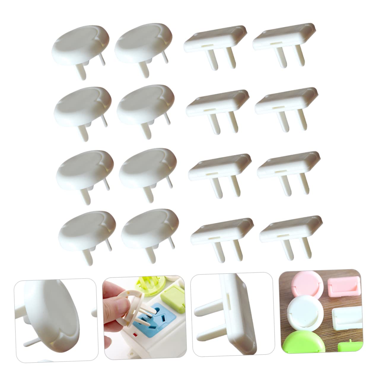 Copriprese di Sicurezza per Prese Elettriche Ragazzo Ragazza 60 Pezzi | Abs Bianco, Adatto a Socket e Outlet, Inserimento Saldo, Confezione da 60