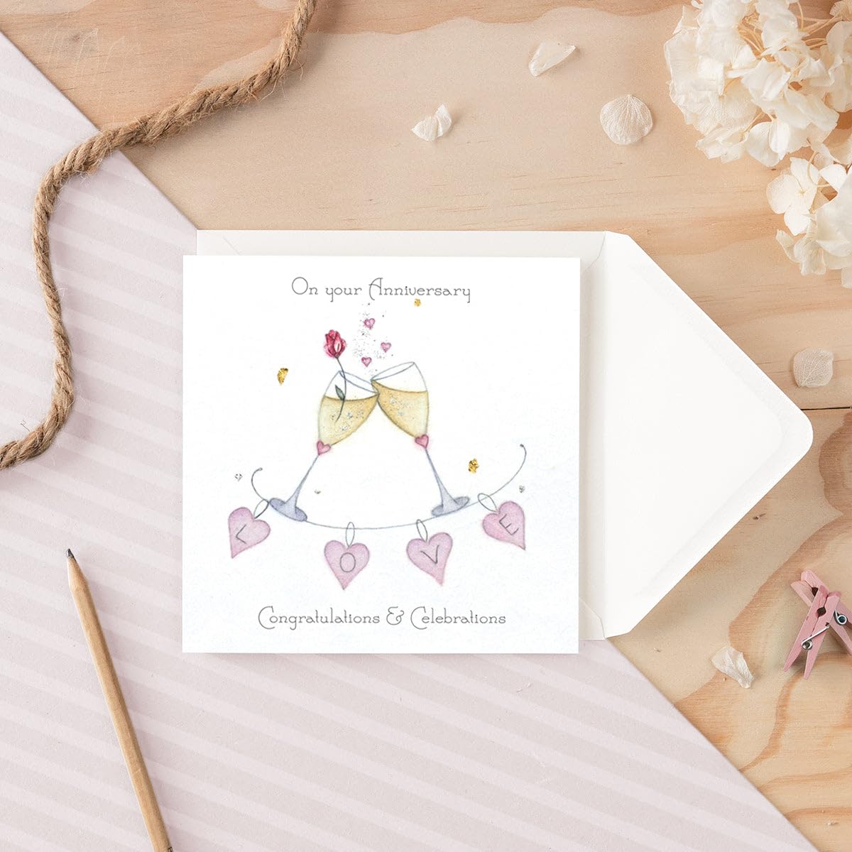 Hochzeitskarte Für Den Jahrestag: „Unser Jubiläum“ – Humorvolle Decken-Grußkarte Mit Umschlag