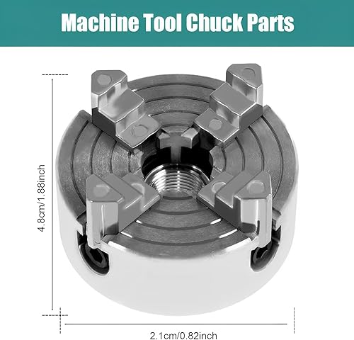 Miniatura 2 de Kit de mandril de torno de 4 mordazas, mandril de torno de madera autocentrante de aleación de zinc, con llave y varilla de conexión, mandíbula