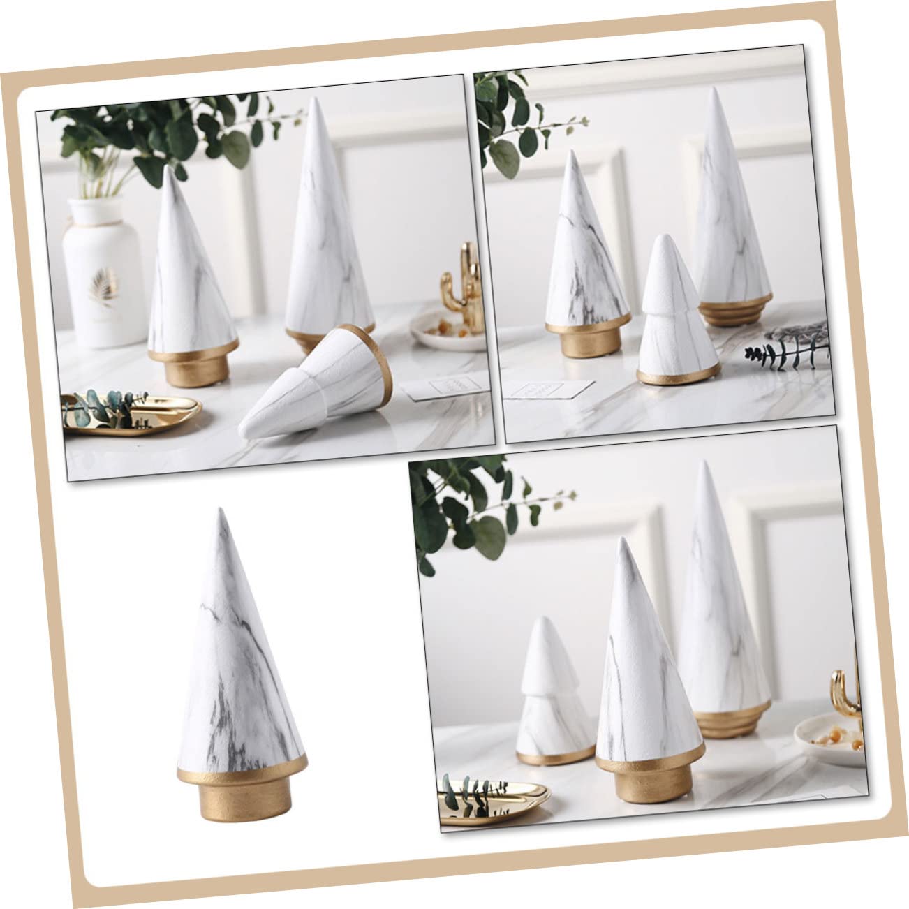 PRETYZOOM 2 Piezas Artículos De Arte para El Hogar Topper De Árbol De Navidad Moderno Decoración De Centro De Mesa De Vacaciones Adorno De Fiesta Arbol De Navidad Moderno Cerámica