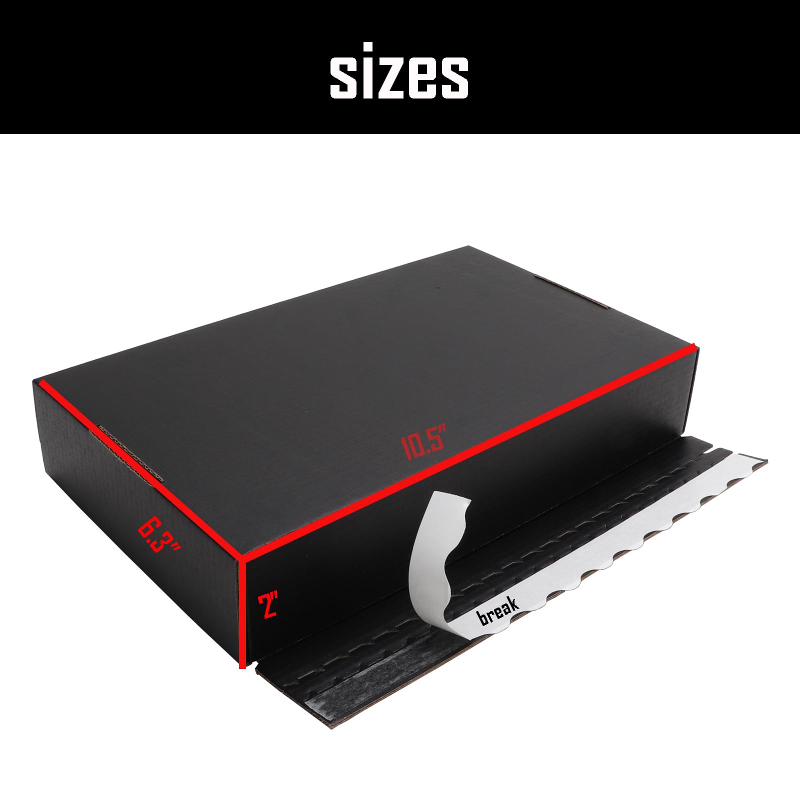 Embalaje de envío negro de 10.5 x 6.3 x 2 pulgadas de alto, cajas de cartón corrugado duro para regalo para propuesta de dama de honor, invitaciones, boda, Navidad, aniversario