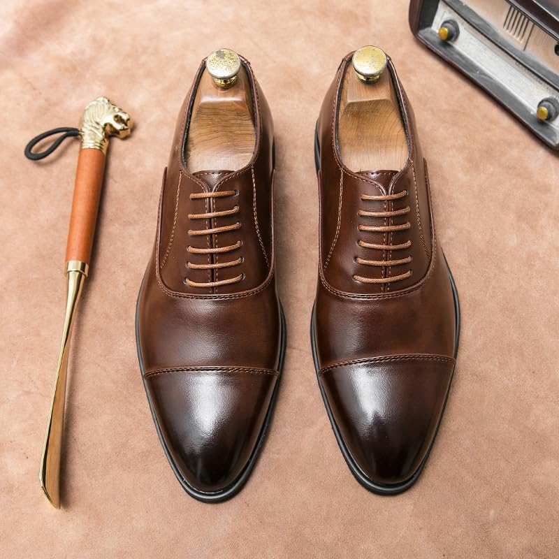 Men Formal Shoes Spanish Leather Classic Business Party Wedding Anti-Slip Slip Resistant Rubber Sole Casual Plain Toe Comfort Orthopedic Fashion Lace Up2