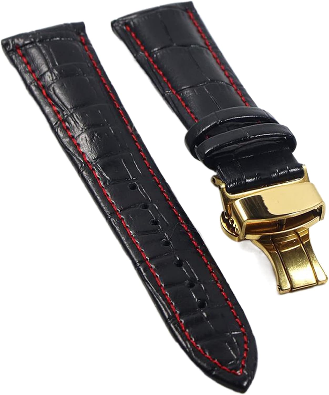 Cinturino In Pelle Marrone 12-24mm Universale Fibbia A Farfalla Orologio Con Cinturino Fibbia In Acciaio, Silver-marrone Chiaro, Per La Cinghia Larghezza 17mm