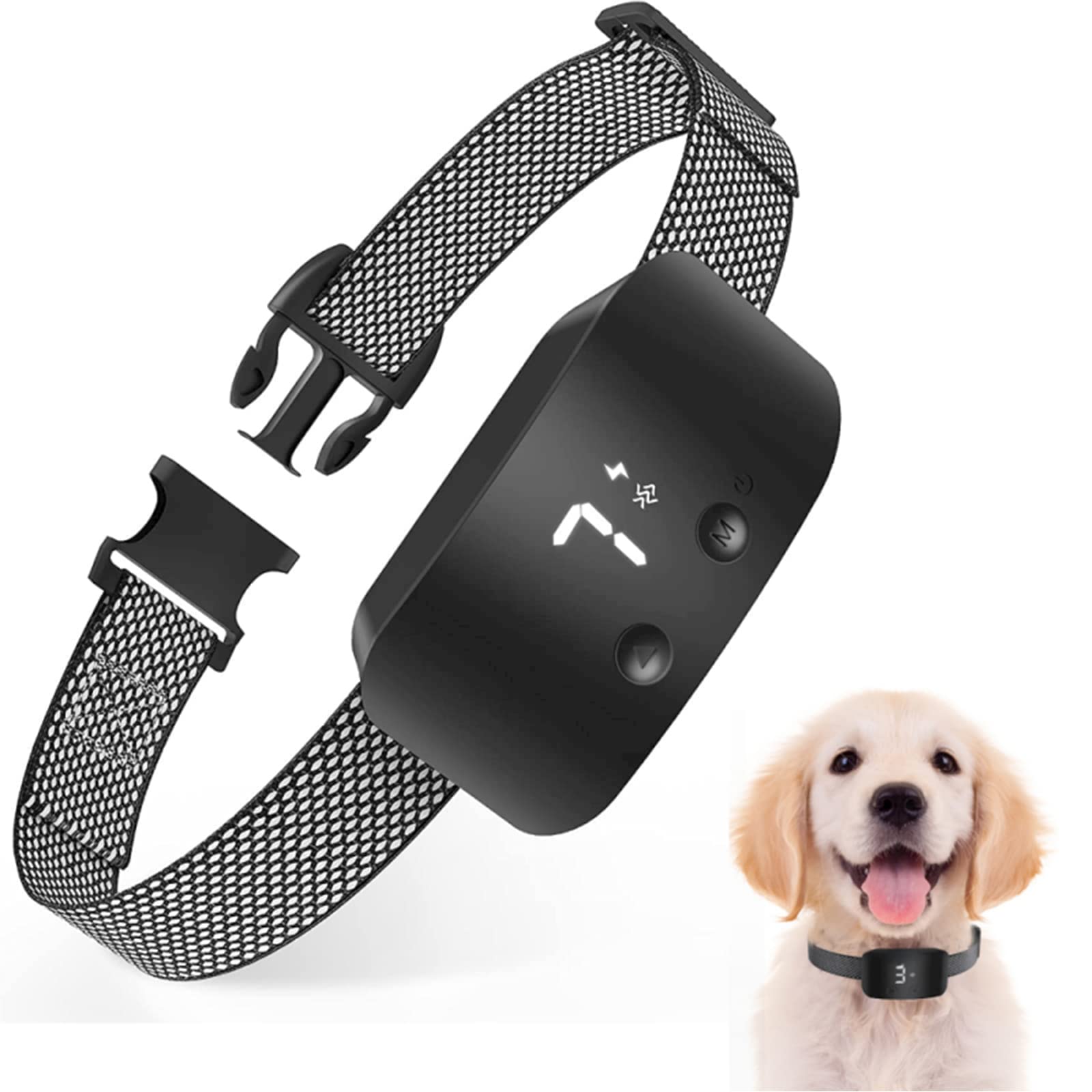 Beauenty Touch Dog Training Device-Humanized, Non-Impact Barking Collar-With 3 Modes-Small, Medium And Large Dog Breeds-Harmless Training Bark Stopper-Adjustable USB Charging (Black)