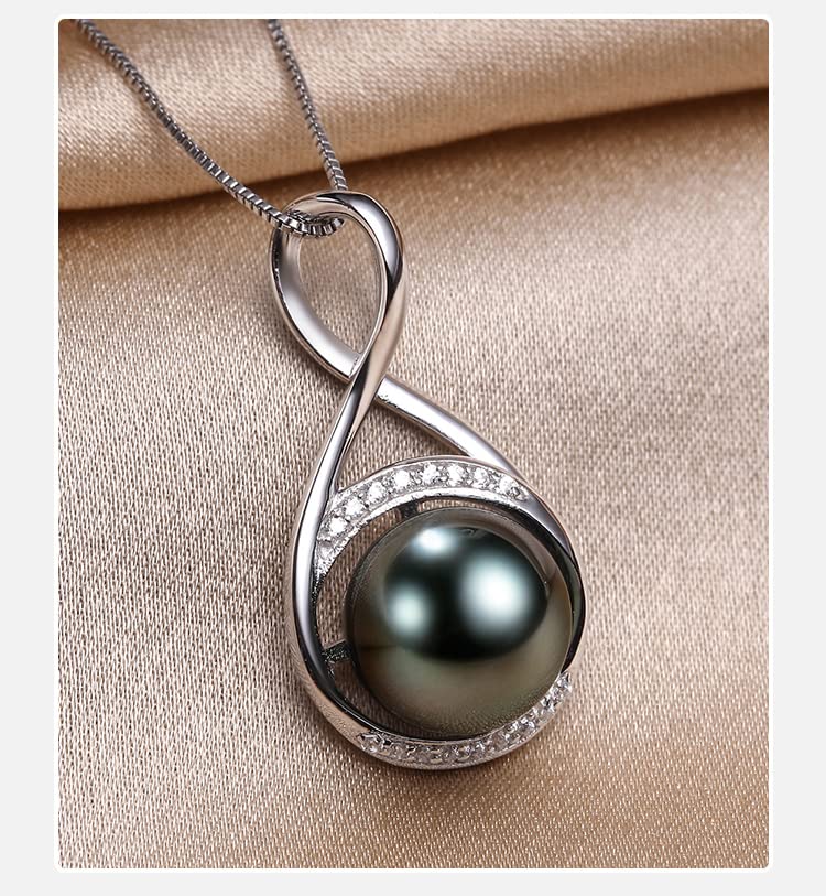 Tahitian-Black-Pearl-Necklace-for-Women-Fine-Jewellery-Round-AAAA-10mm-Pearls-Pearl-Pendant-Necklace-Gift-for-Women-Her-Grandma-Wife - DumpADate.com