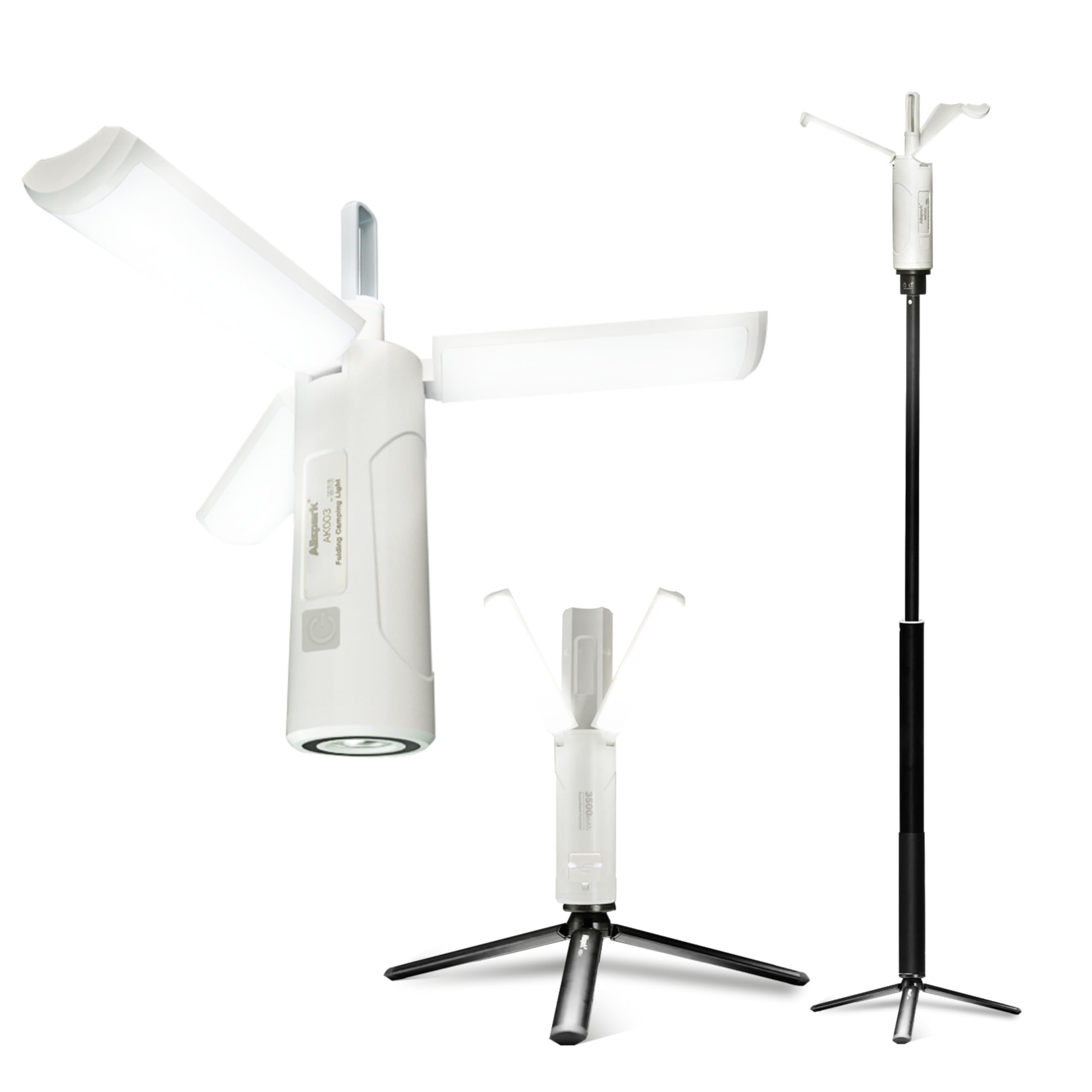 Linterna LED plegable para camping, Allspark USB, recargable, impermeable, luz colgante magnética para huracanes cortes de energía de emergencia, con soporte triangular retráctil