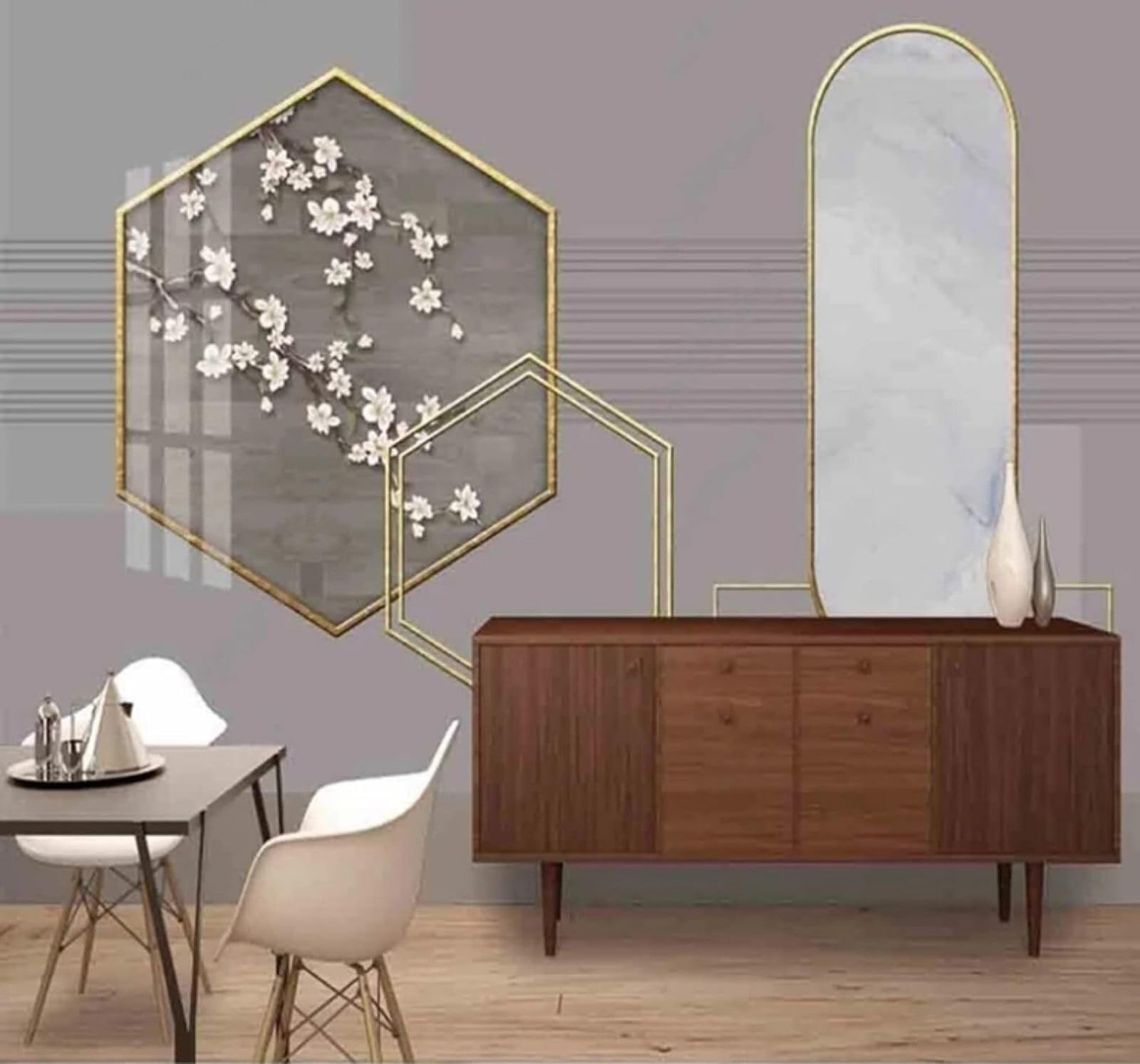 XLMING Retro Three Dimensional Classical Geometric Floral 3D Wallpaper Luxury Home Dining Decor Paste Sofa Living Room The Wall for Bedroom Mural-150cm×105cm