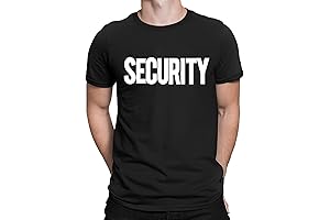 Security T-Shirt Front Back Print Mens Tee Staff Event Uniform Bouncer Screen Printed