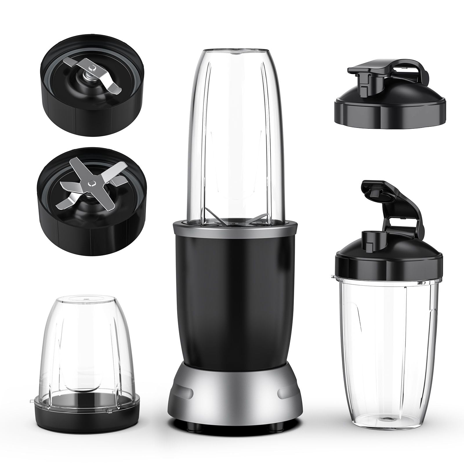 Teendow Smoothie Maker 1200W, tragbarer Standmixer mit 3 Bechern To-Go
