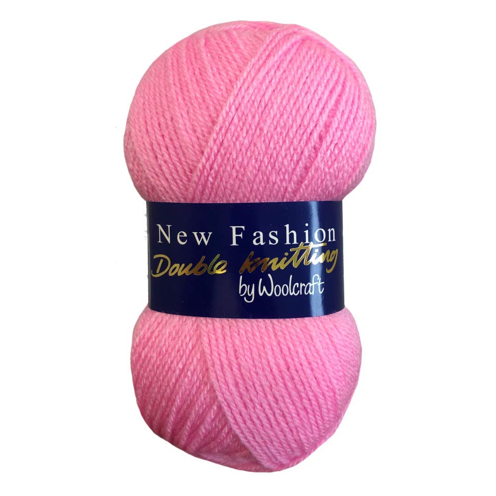 10 x 100g Woolcraft DK Knitting Yarn - Pretty Pink 23251