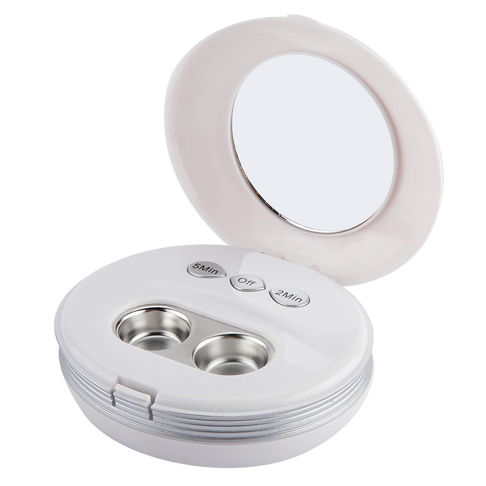 Pilipane Detergente Automatico per Lenti a Contatto Ad Ultrasuoni con USB,Detergente per Lenti a Contatto, Custodia per La Pulizia delle Proteine dell'occhio(Bianco)
