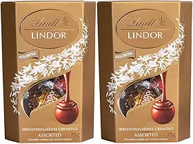 Bombom de Chocolate Suíço Lindt Lindor Sortido, 2 Caixas de 75g