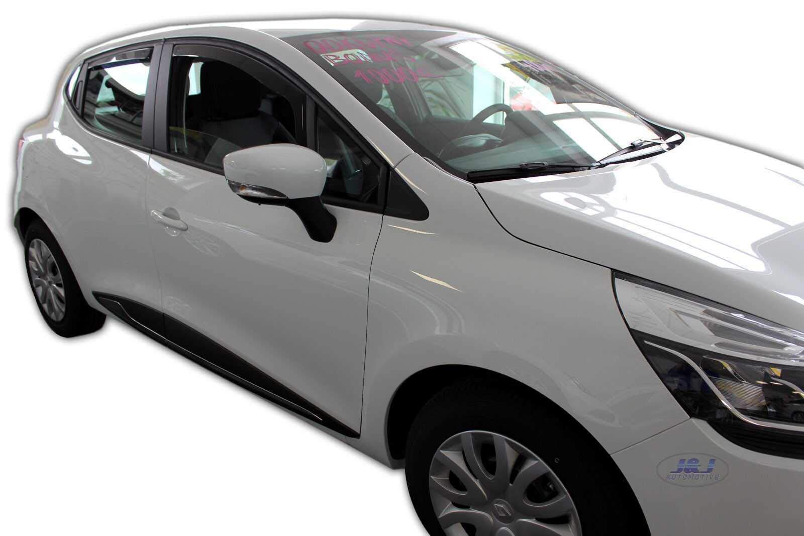 J&J AUTOMOTIVE Windabweiser passend für Renault Clio 4 5-Türer 2012-2019 4tlg, Heko Regenabweiser Vorne Hinten Getönt Dunkel Passform