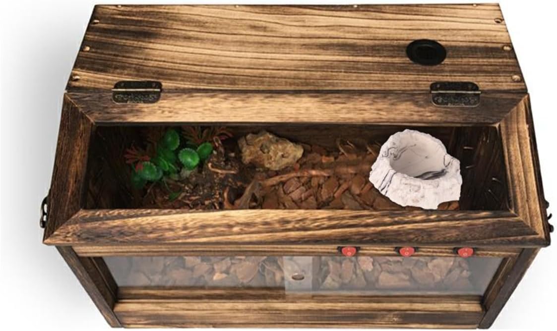 HEMOTON Resin Reptile Feeding Bowl Vivarium Food Water Dish Breeding Tray for Snake and Scorpion Practical Use Comfortable Mealtime in Terrarium