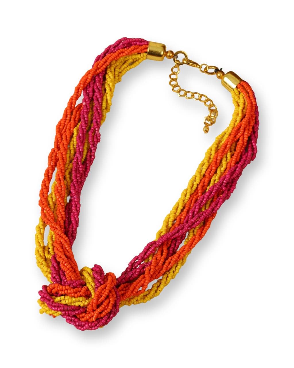 Orange, Pink & Yellow Glass Women Necklace (4061)-image-42