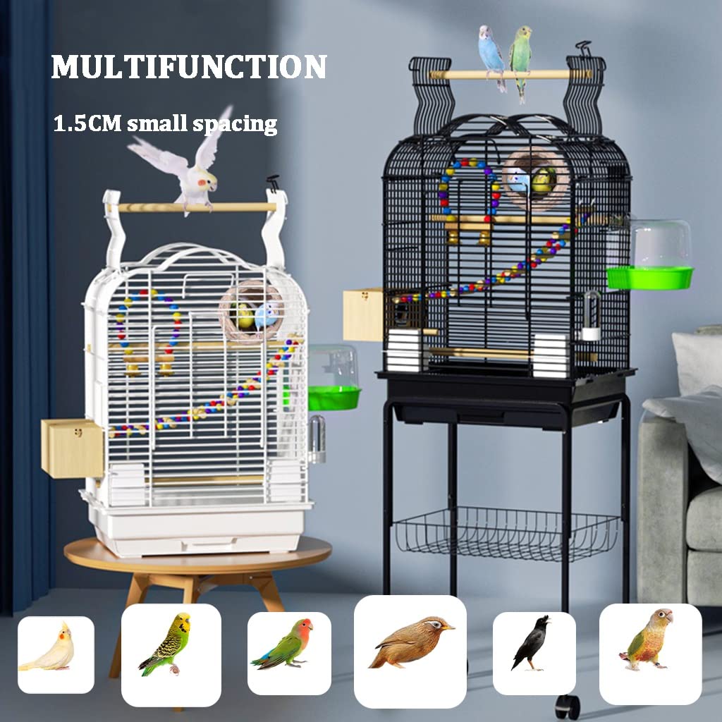 Jaulas para palomas para jaula interior de pájaros cacatúa, pajarera de hierro de acero, jaula de pájaros para mascotas, con bandeja, paloma, caja nido de palomas fácil de instalar