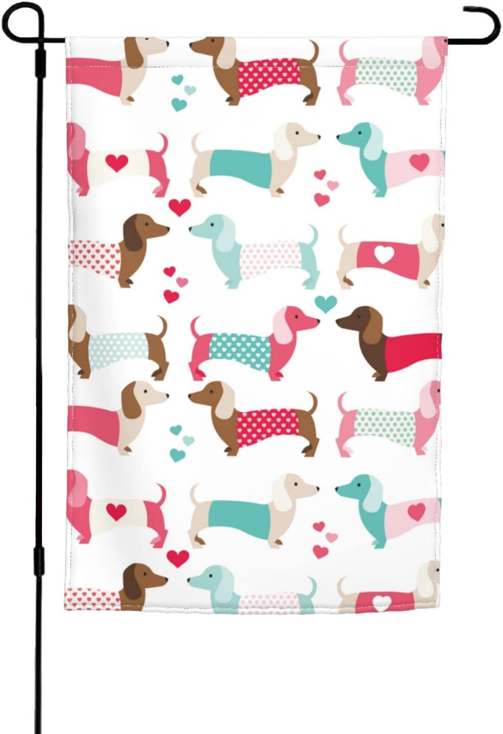 Garden Flags Cute Dachshunds Wearing Colorful Clothes