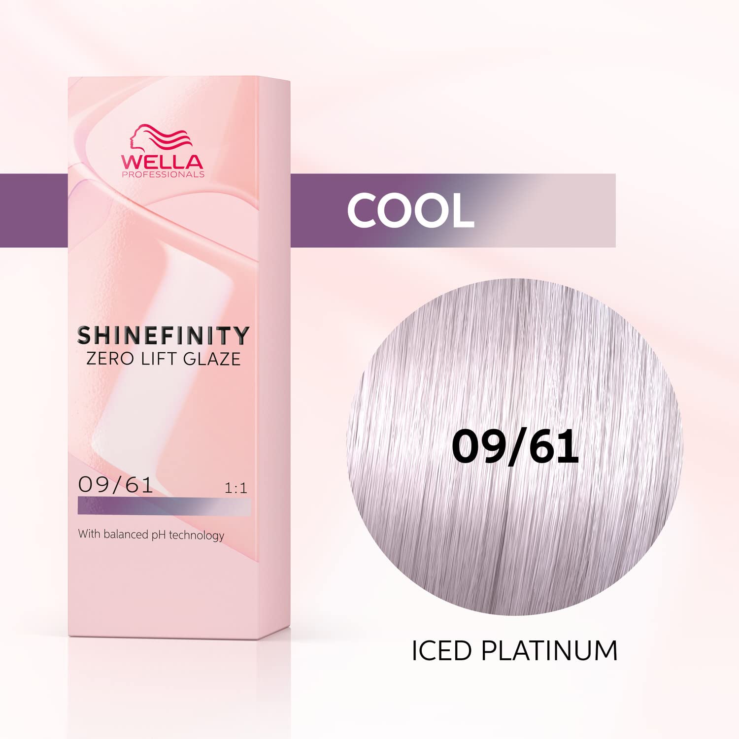 Wella Professionals Shinefinity Glaze – Haarschonende Tönung – demi-permanent, pH-neutral & ohne Ammoniak - Für natürlichen Glanz bis zu 20 Haarwäschen – vegan – 09/61 Cool Iced Platinum – 60ml