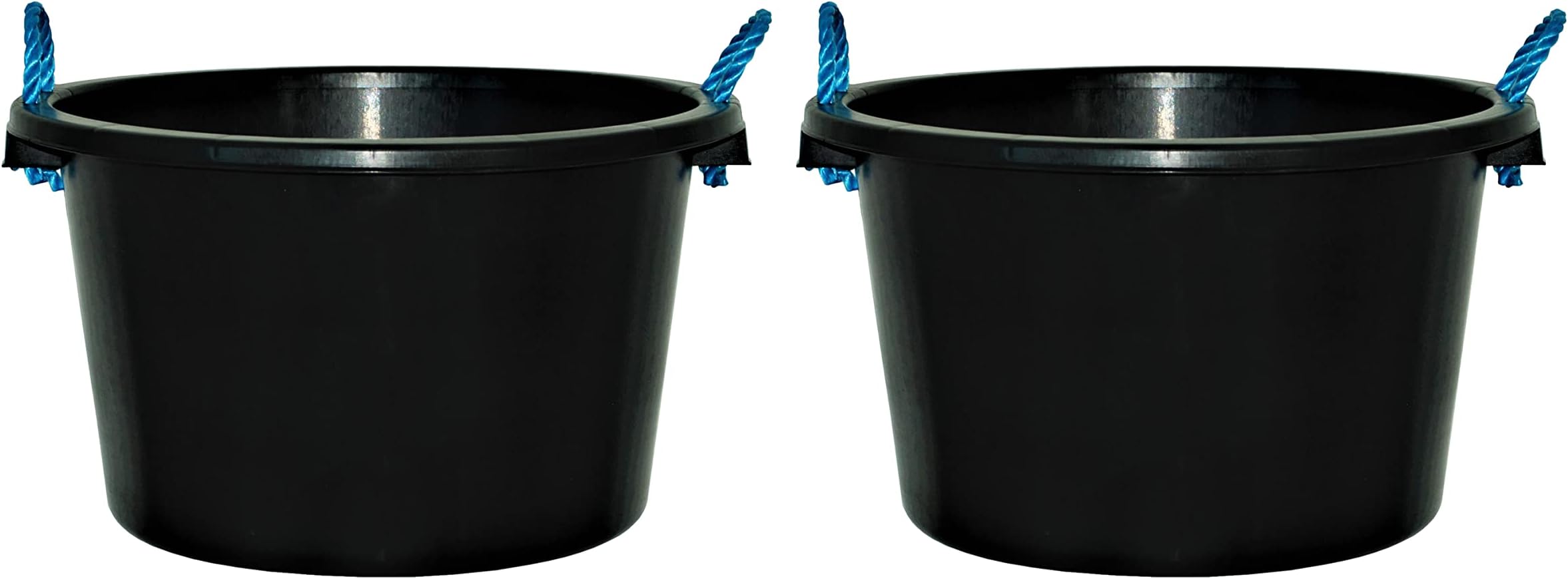 (Set of 2)- 45L Black Heavy Duty Plasterer Mixing Cement Muck Water TUB/Bucket Storage Bucket with Rope Handles (45L)