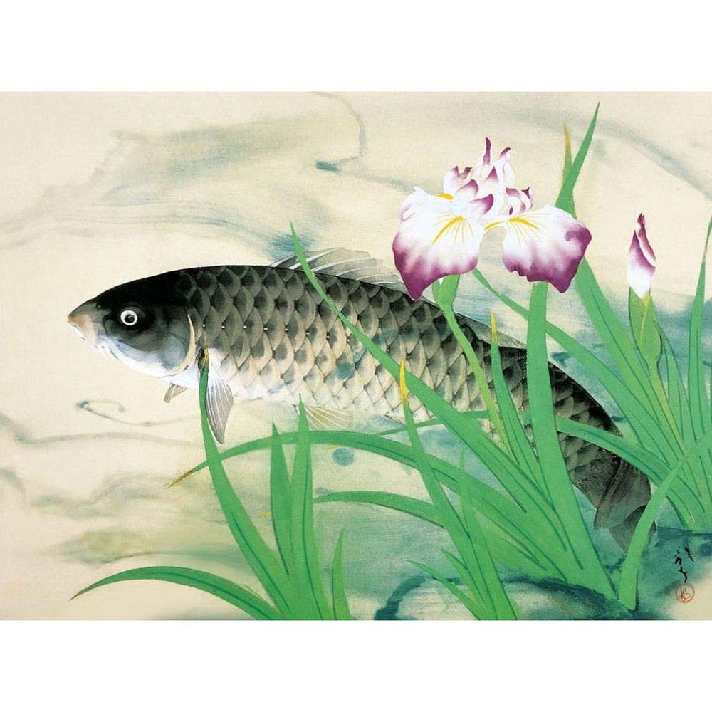 Amazon.co.jp: 川端龍子 五月鯉 F8号 高精彩工芸画 手彩補色 複製画 