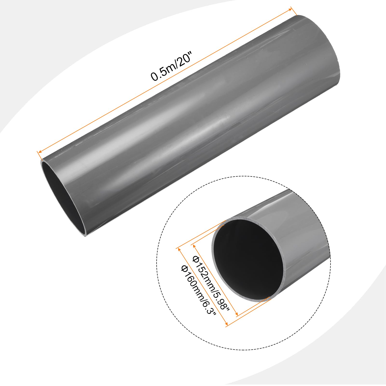 QUARKZMAN PVC Transparent Rohr 12mm ID - Klares Acrylrohr 305mm Für Lampen & Wasserkühlung