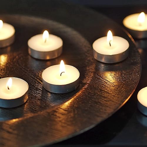 Miniatura 3 de Hosley Velas de té sin perfume a granel, 50 velas blancas de larga duración, mini velas votivas para el hogar, restaurantes, iglesia de Shabat,