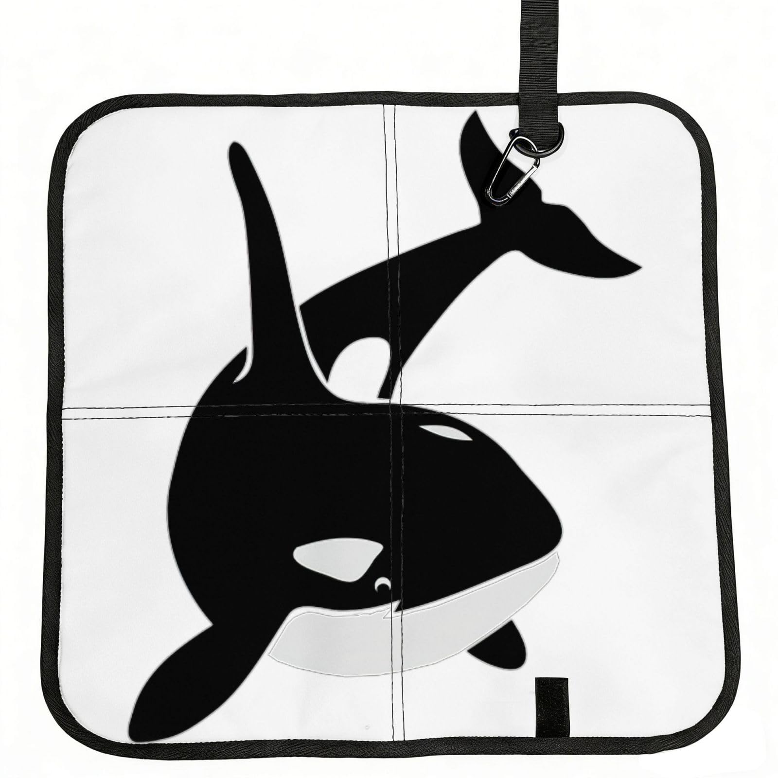 KAPPTYY killer whale dolphin ocean Printed Bleacher Seat Cushion PE Foam Filling, Foldable Sitting Pad for Concert Stadium Events