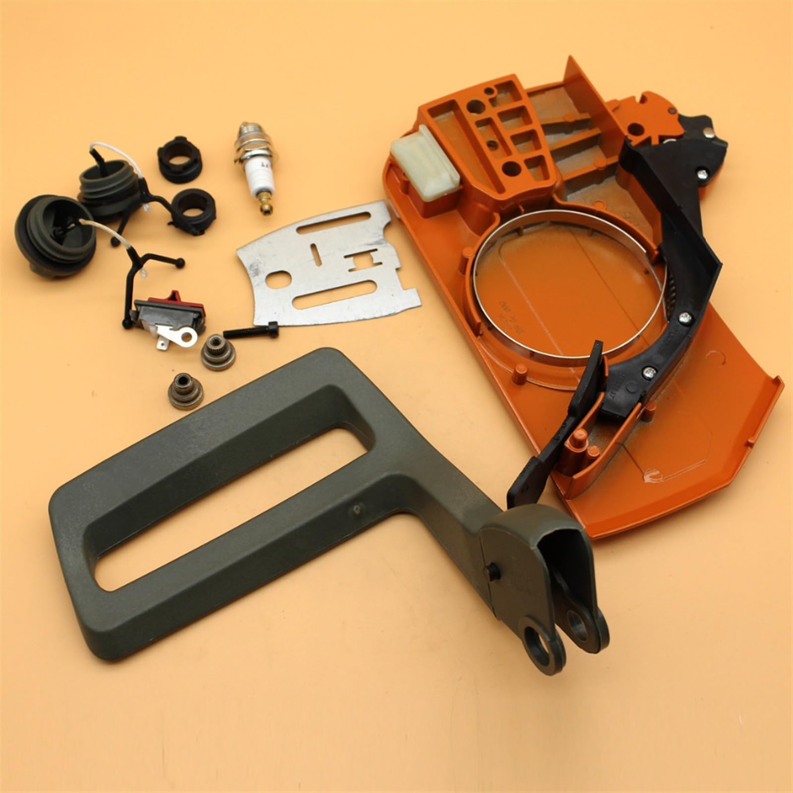 IWBR Cubierta de Embrague, Placa de manija de Freno, Engranaje helicoidal, Conjunto de Tapa de Aceite de Combustible Apto for Husqvarna 268 272 XP 266 66 61, Piezas de Repuesto de Motosierra