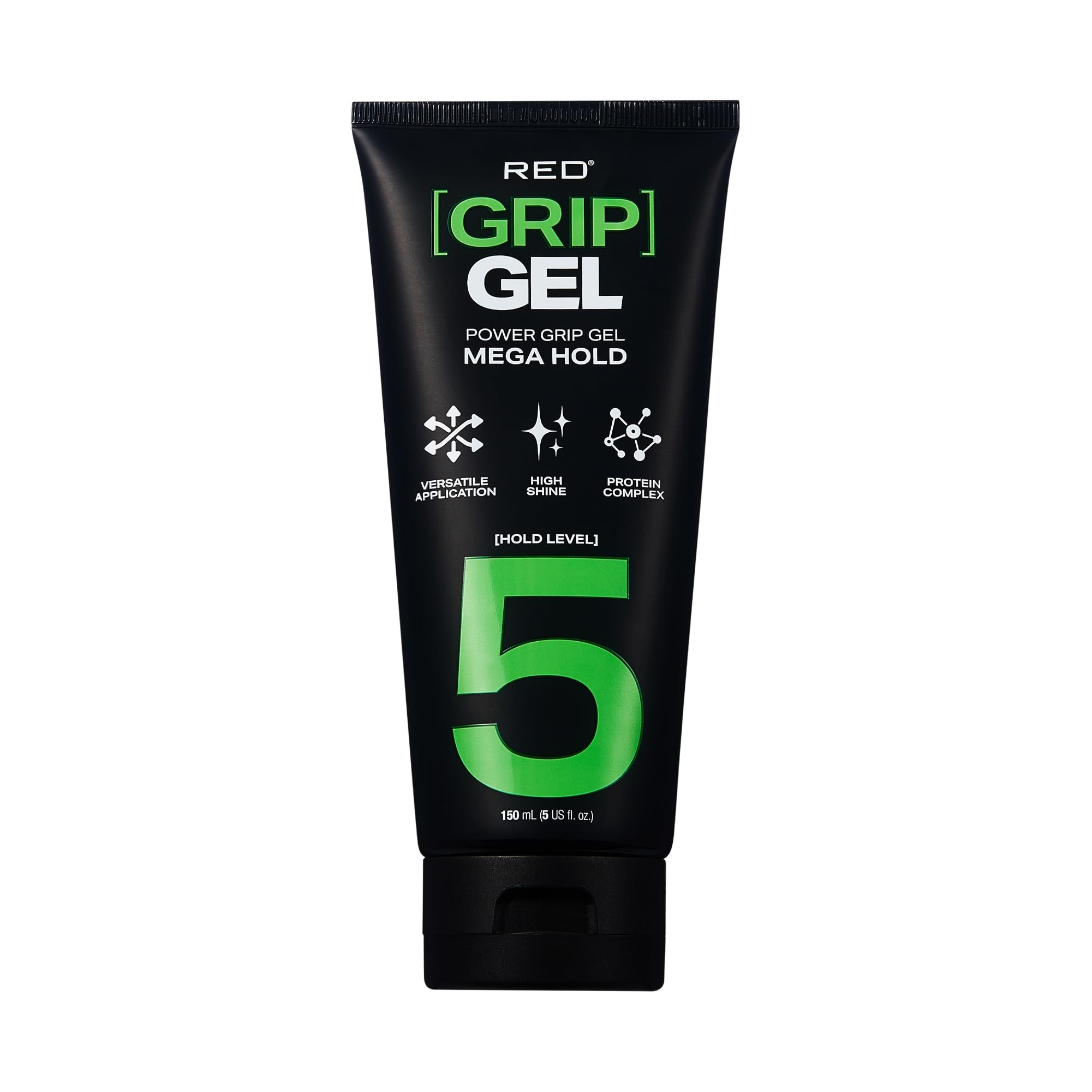 Red by Kiss Power Grip Gel – Long-Lasting Hold, Frizz-Free, High Shine, Protein Complex, Edge Control & Curl Definition (Mega Hold, 5 oz)