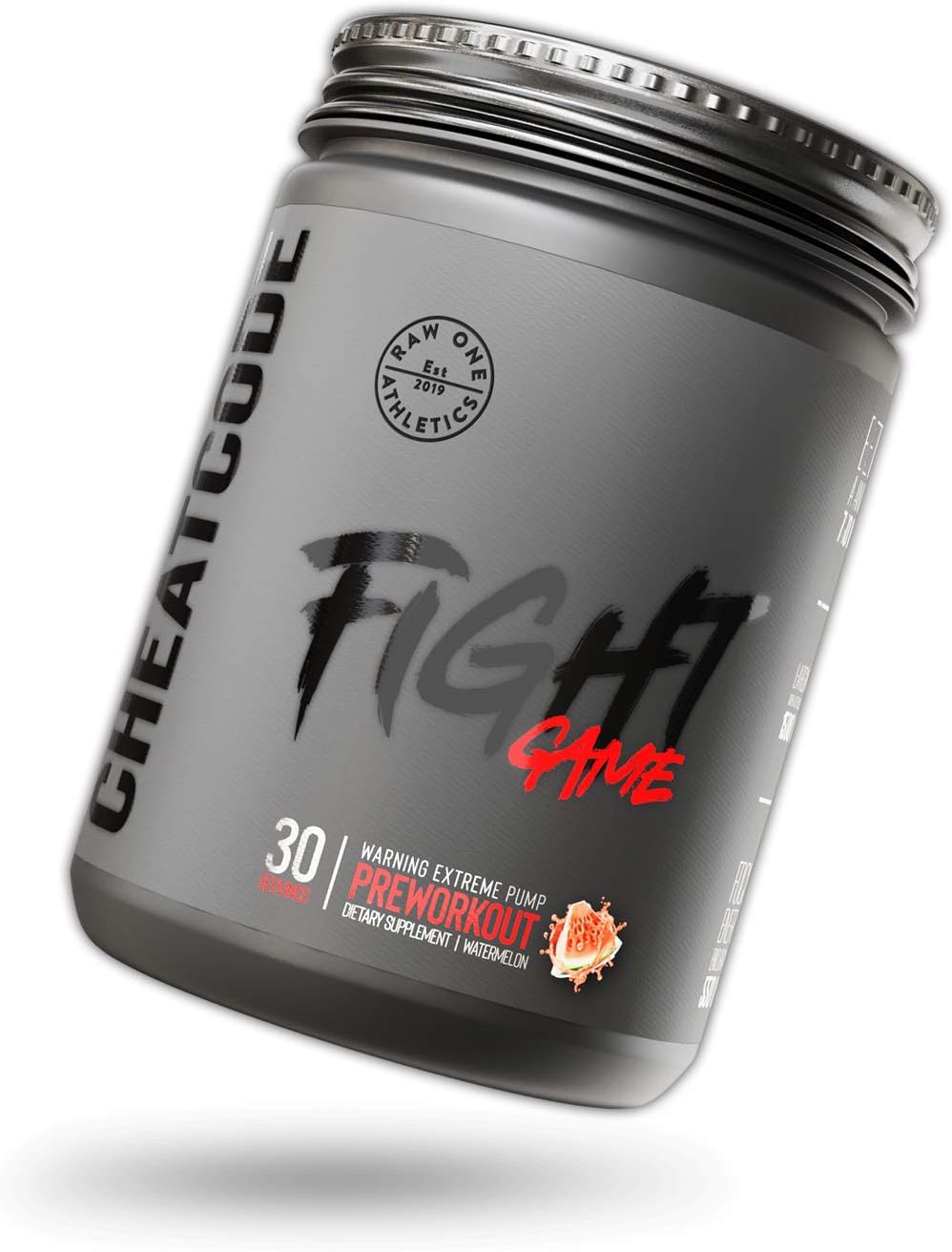 FIGHTGAME™ Pre Workout Powder by Raw One Athletics | 30 Servings - Watermelon | Nitric Oxide | Increase Vascularity, Endurance & Pump Supplements for Men Women | BCAA, L-Citrulline, Beta Alanine