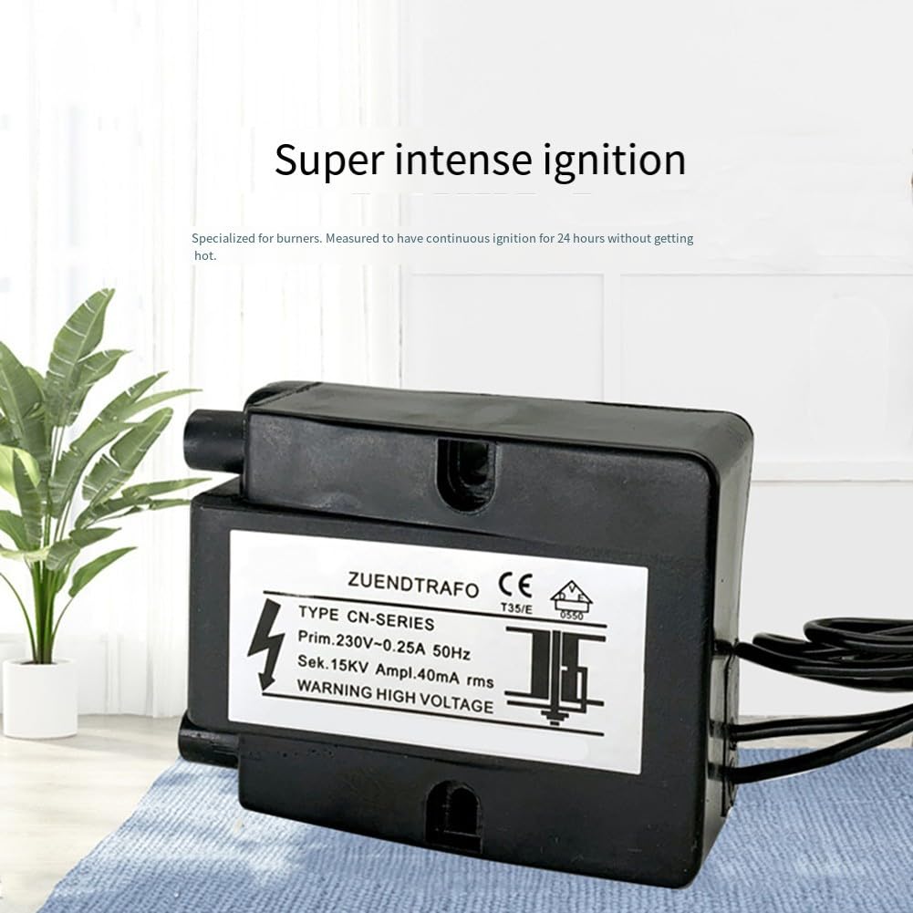 Ignition Transformer 15KV Mit Kabeln Und Zündstift Hochspannungs-Zündtrafo Für Brenner Und Kessel 230V Primärspannung
