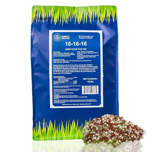 Supply Solutions 16-16-16 Fertilizante granular multiusos completo para césped y jardín, el alimento vegetal definitivo para vegetación exuberante y