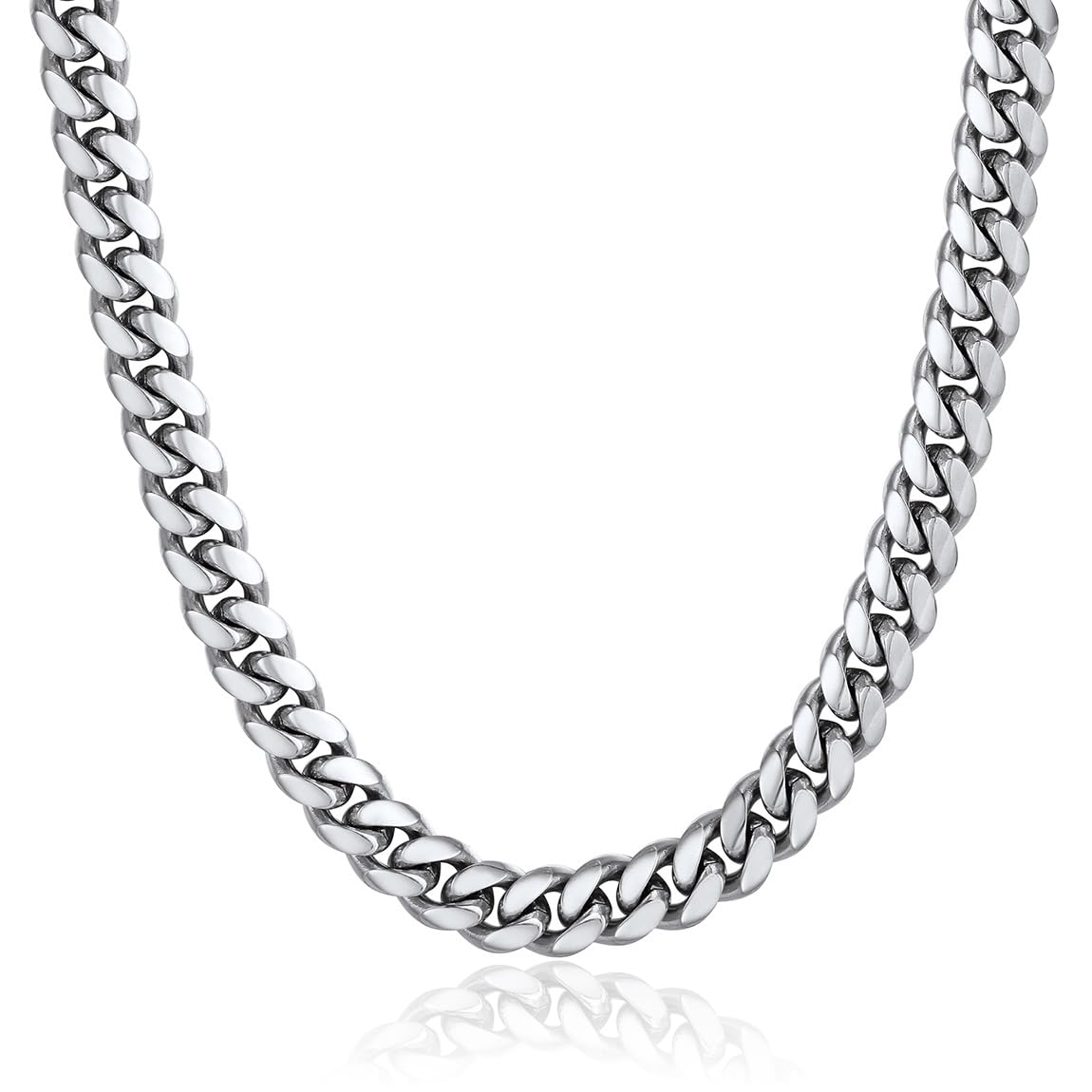 ChainsProChunky Miami Cuban Link Chains for Men,Stainless Steel Cuban Chain Necklace,4.8/6/10/14mm Width,No Tarnish& Thick Hip Hop Jewelry,18-30 inch Length, Black/Gold Plated/Silver,Send Gift BoxRecycled Claim Standard Blended